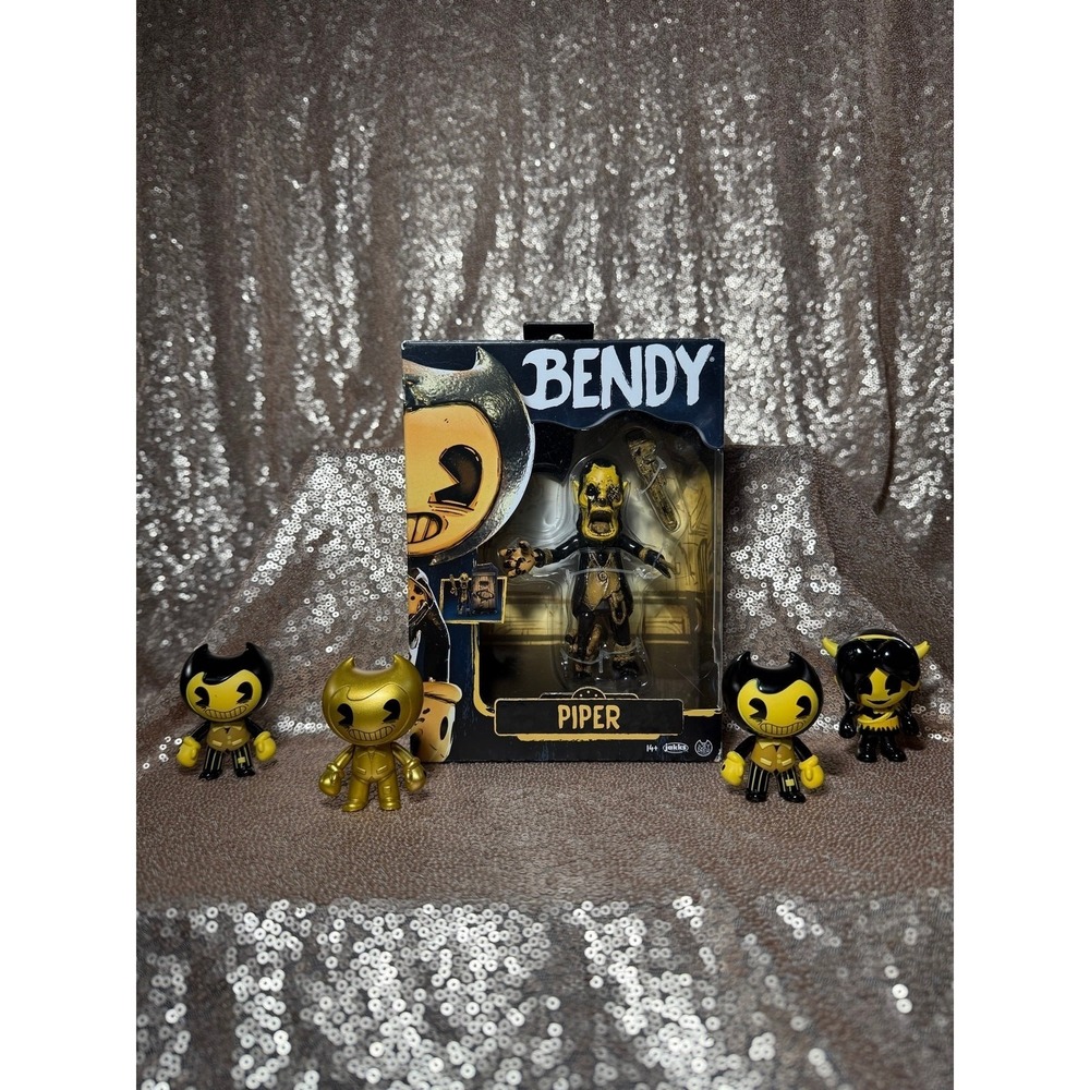 Bendy and the Ink Machine Piper Figure Jakks Pacific with 4 Mini Figures Lot
